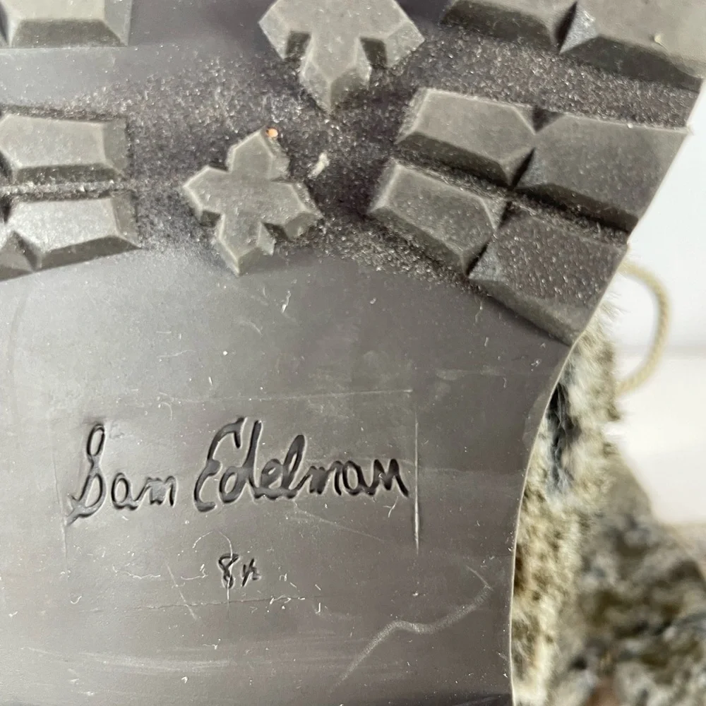Sam‎ Edelman Blanche Fur Boot in Grey Brown Size 8.5